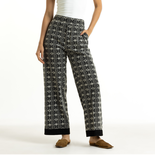 Wide Leg Embroider Pants
