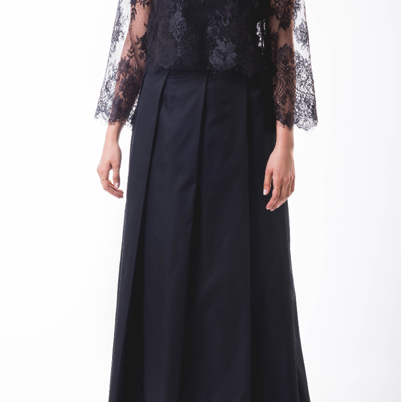 2 Pcs Skirt & Top In Black