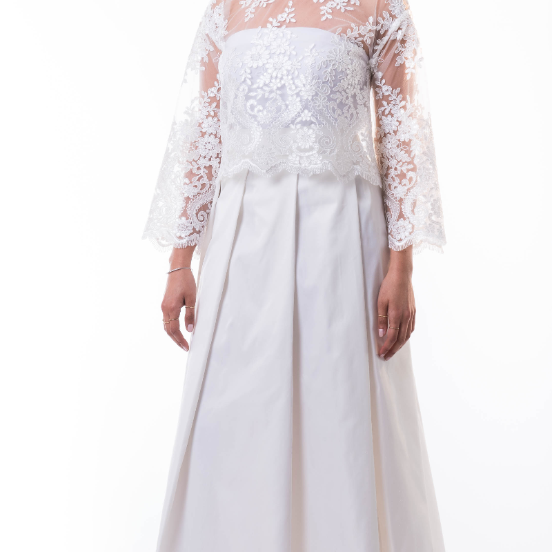 2 Pcs Skirt & Top In white