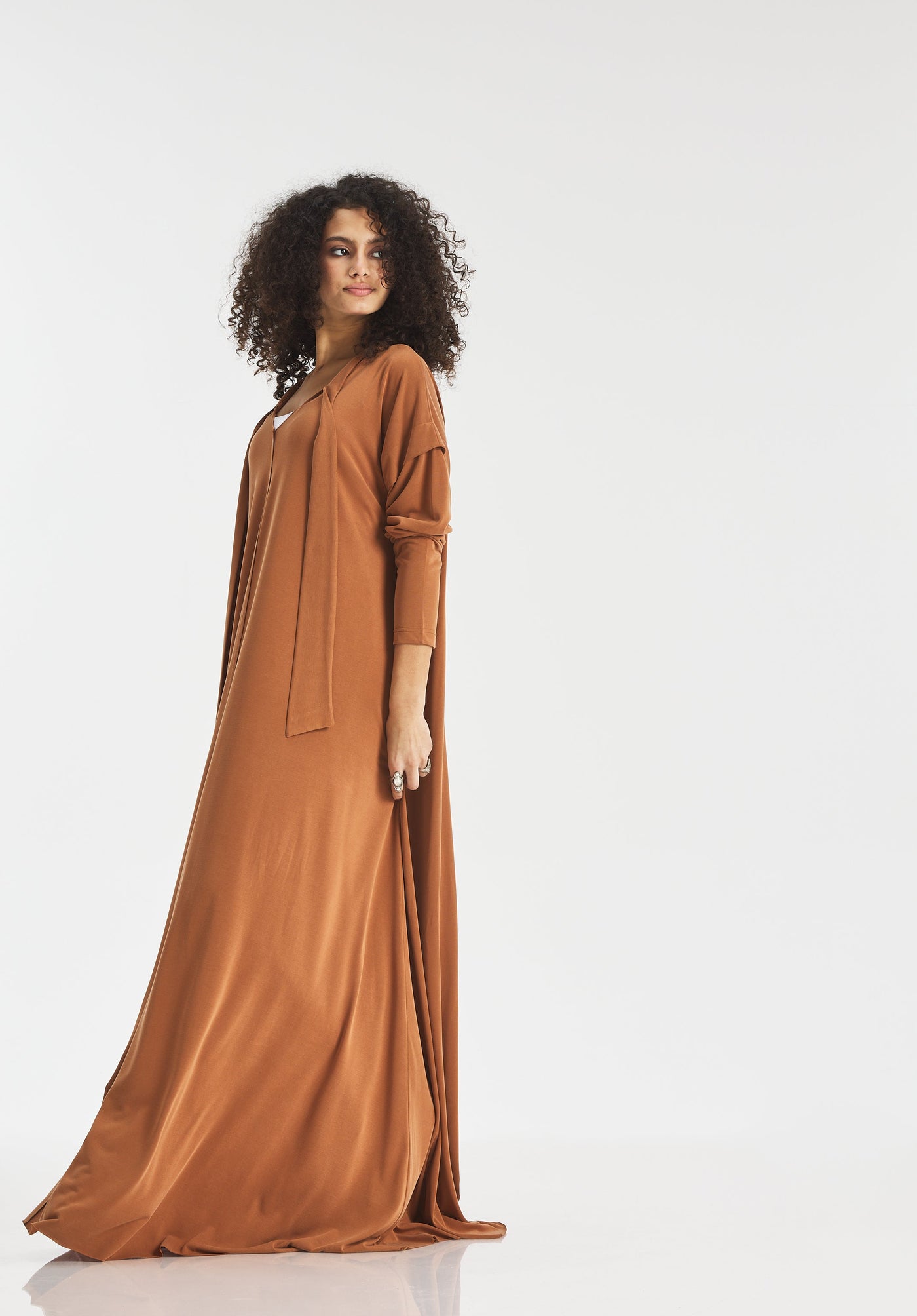 A Line Soft dress In camel