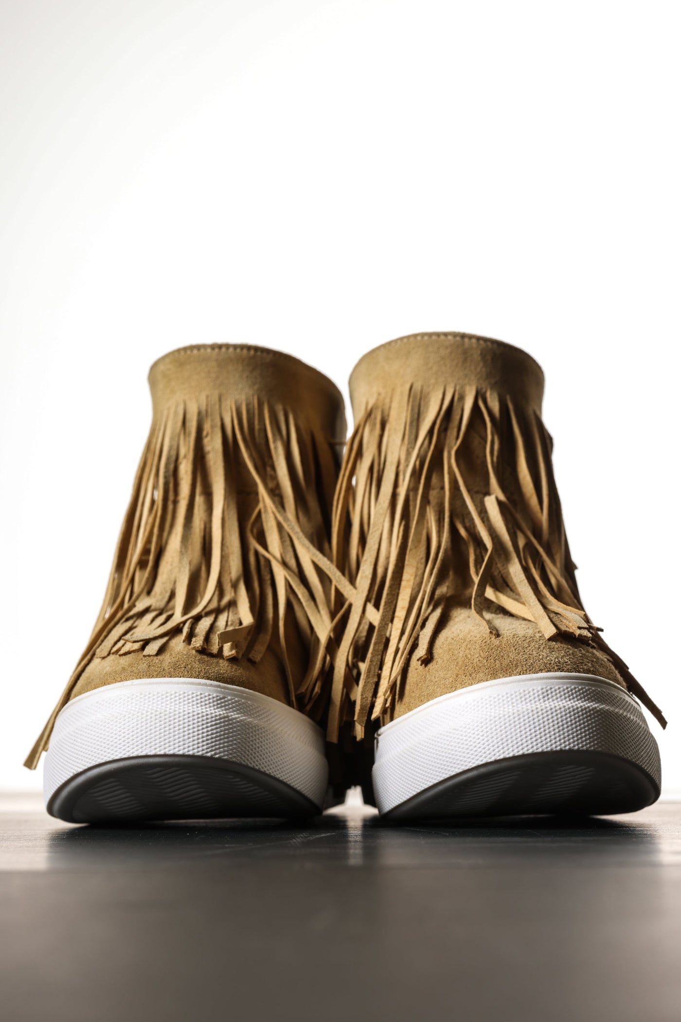 Fringes Bootie In Beige