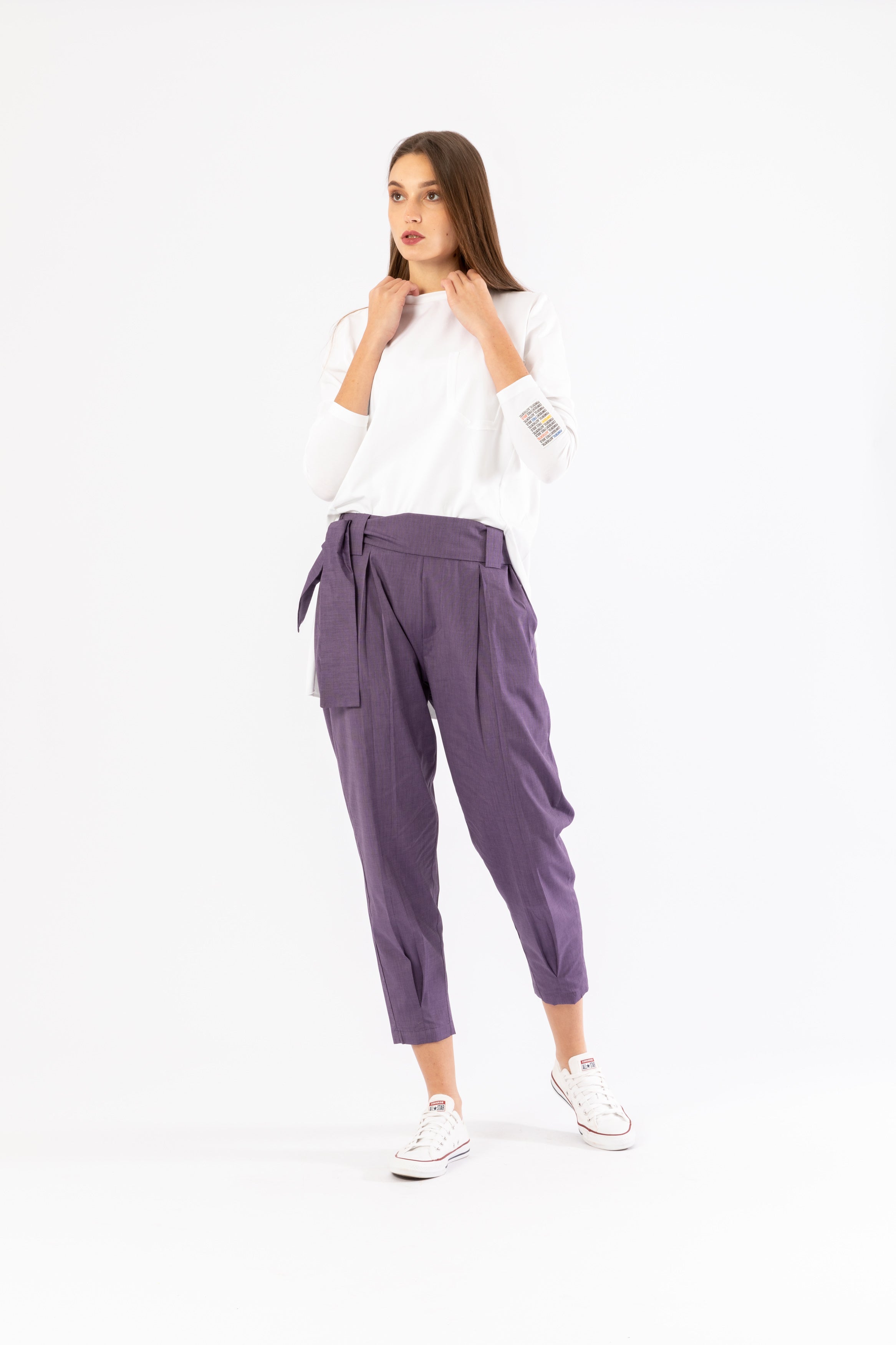 Purple Belted Pants