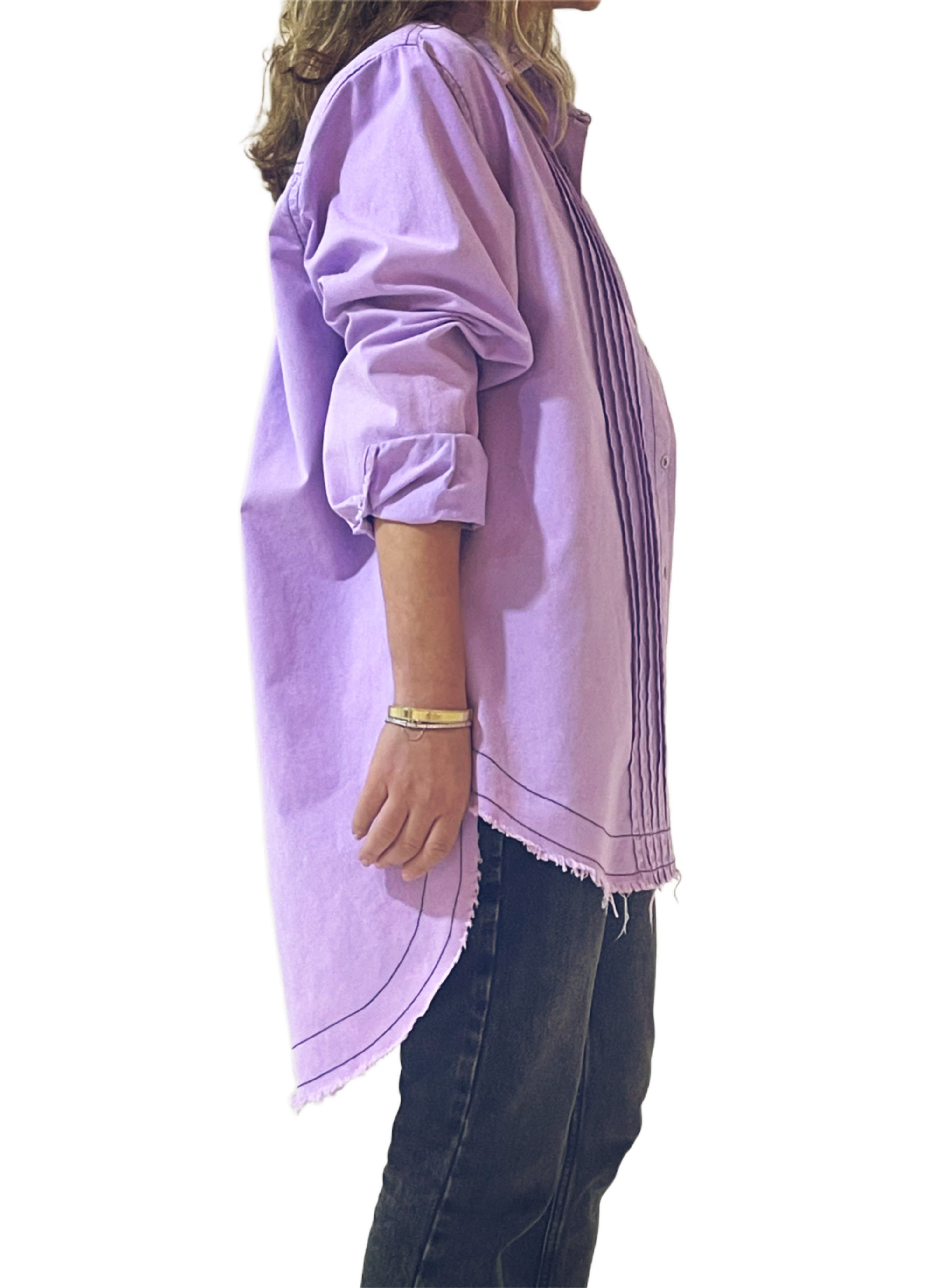 Oversize Denim Random Shirt In Lilac