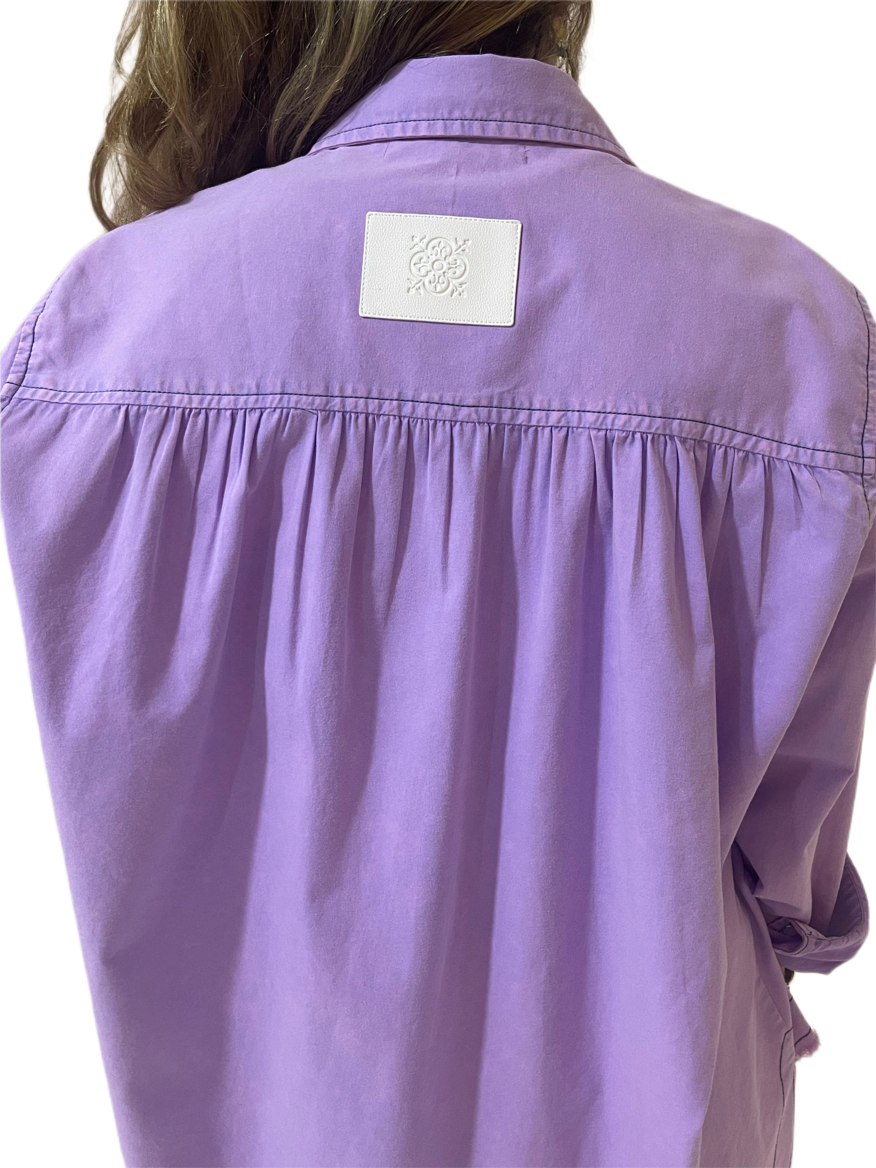 Oversize Denim Random Shirt In Lilac