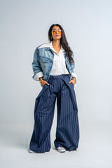 Light Wash Bold Shoulders Denim Jacket