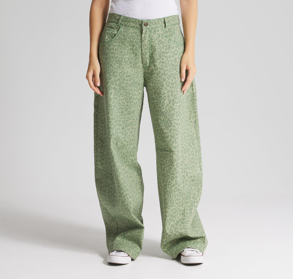 Green Leopard Balloon Pants