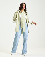 Oversize Tie Shirt In Apple Green