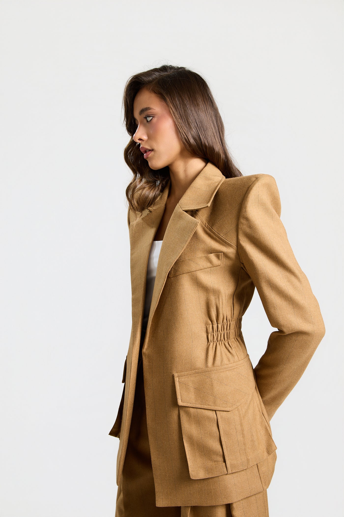 Elastic Waist Blazer
