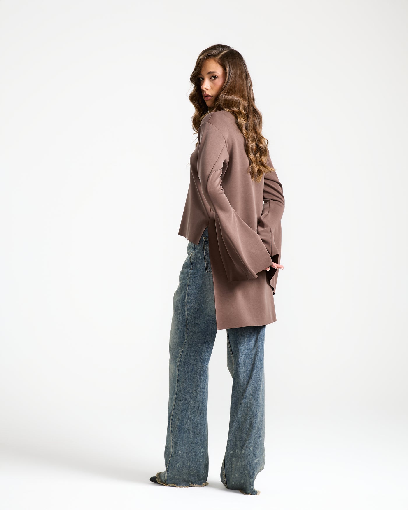 Bell Sleeves Top in Brown
