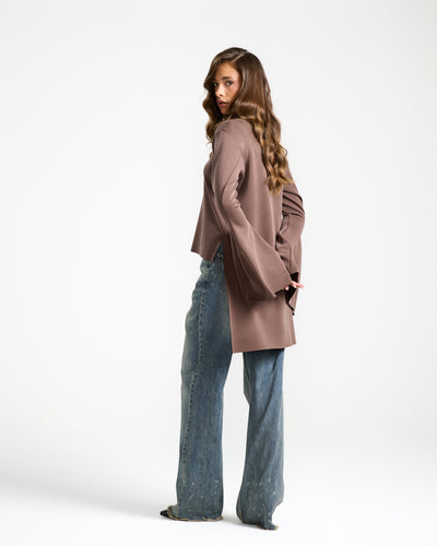 Bell Sleeves Top in Brown