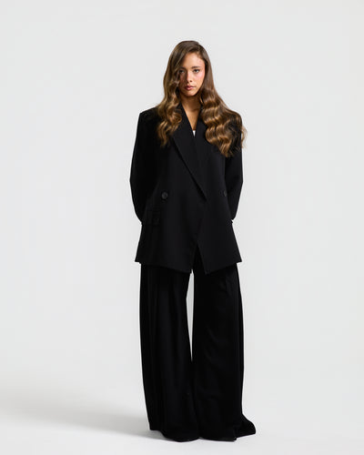 Cutout Oversize Black Blazer