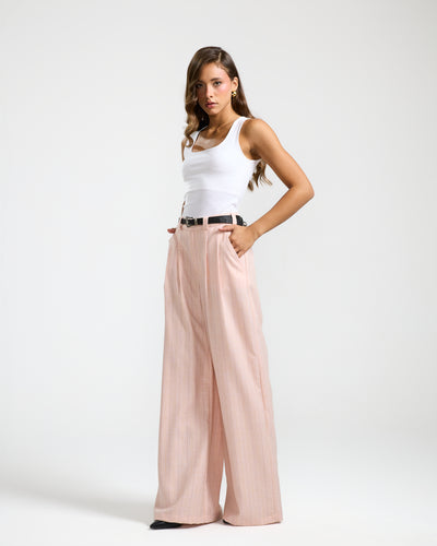 Elastic Back Waist Classic Pink Pants