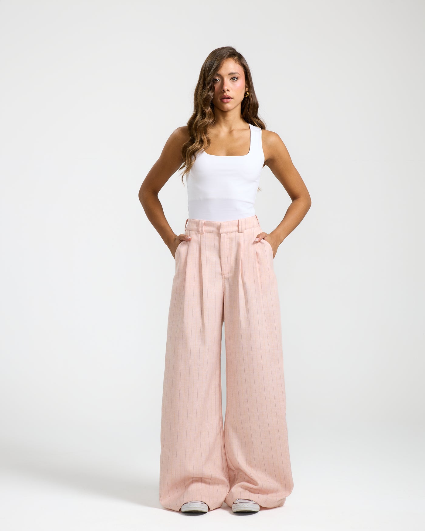 Elastic Back Waist Classic Pink Pants