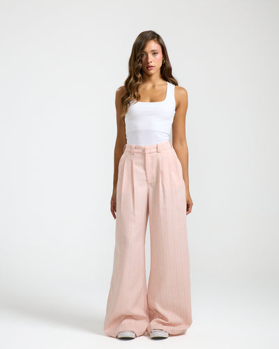 Elastic Back Waist Classic Pink Pants