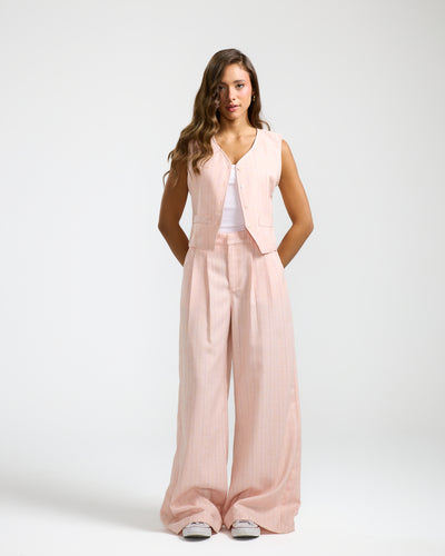 Elastic Back Waist Classic Pink Pants