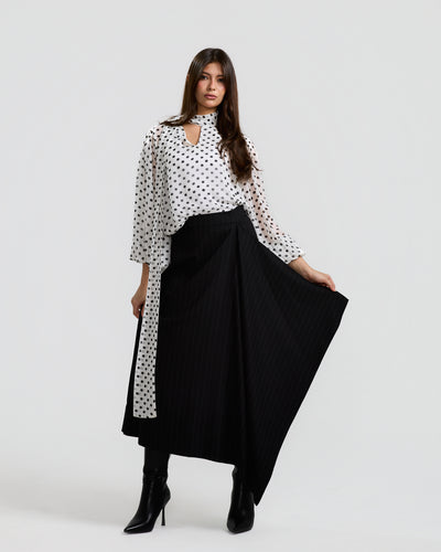 Balloon Sleeves Polka Dots White Top