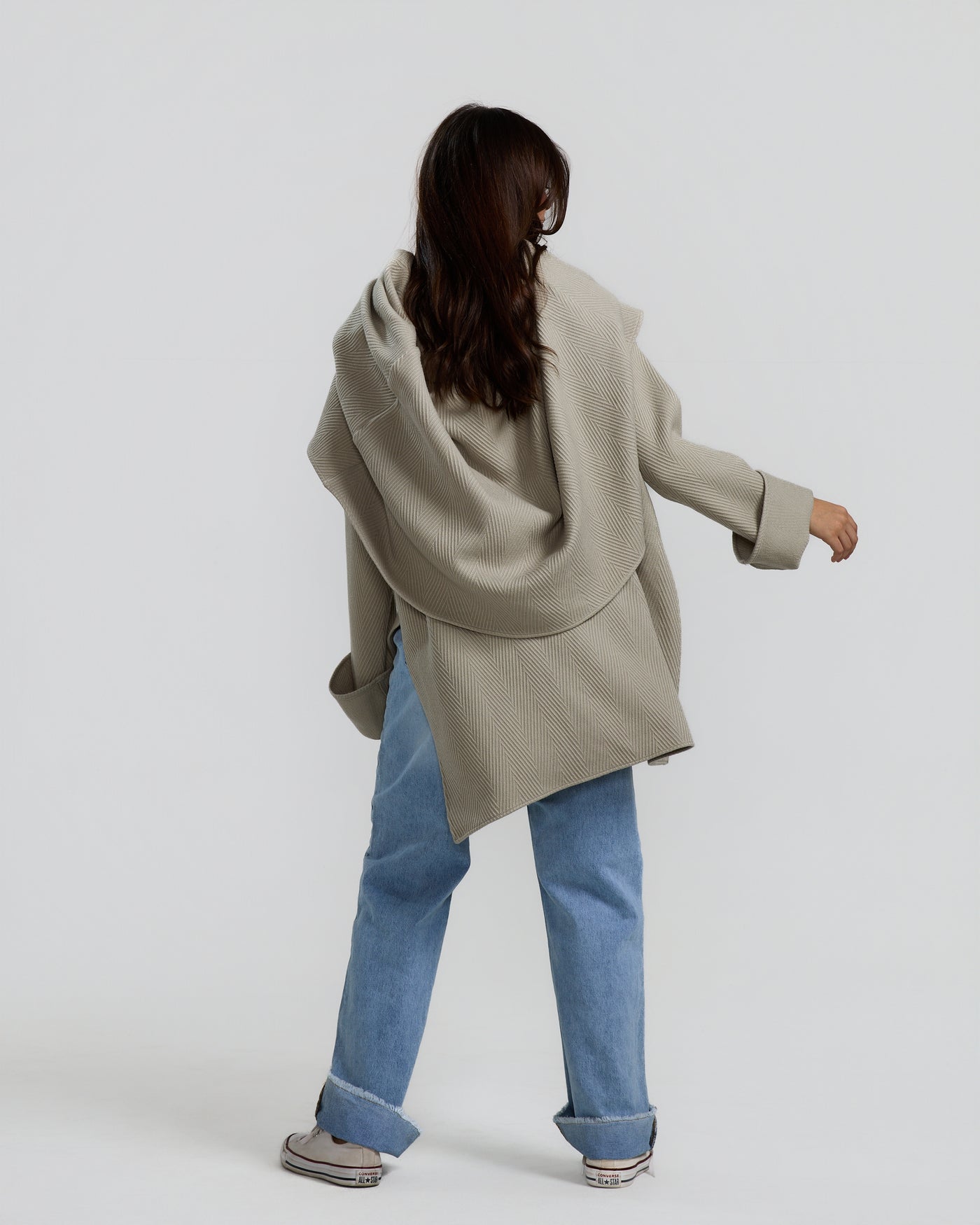 Maxi Collar Pullover in Greige