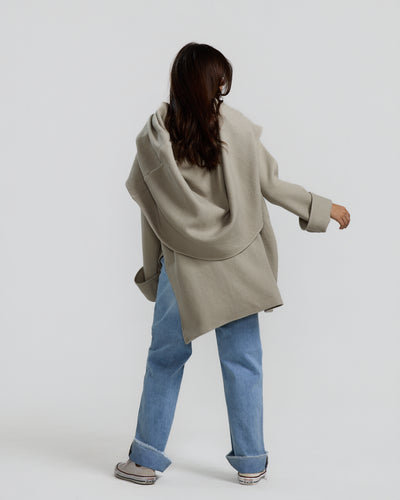 Maxi Collar Pullover in Greige