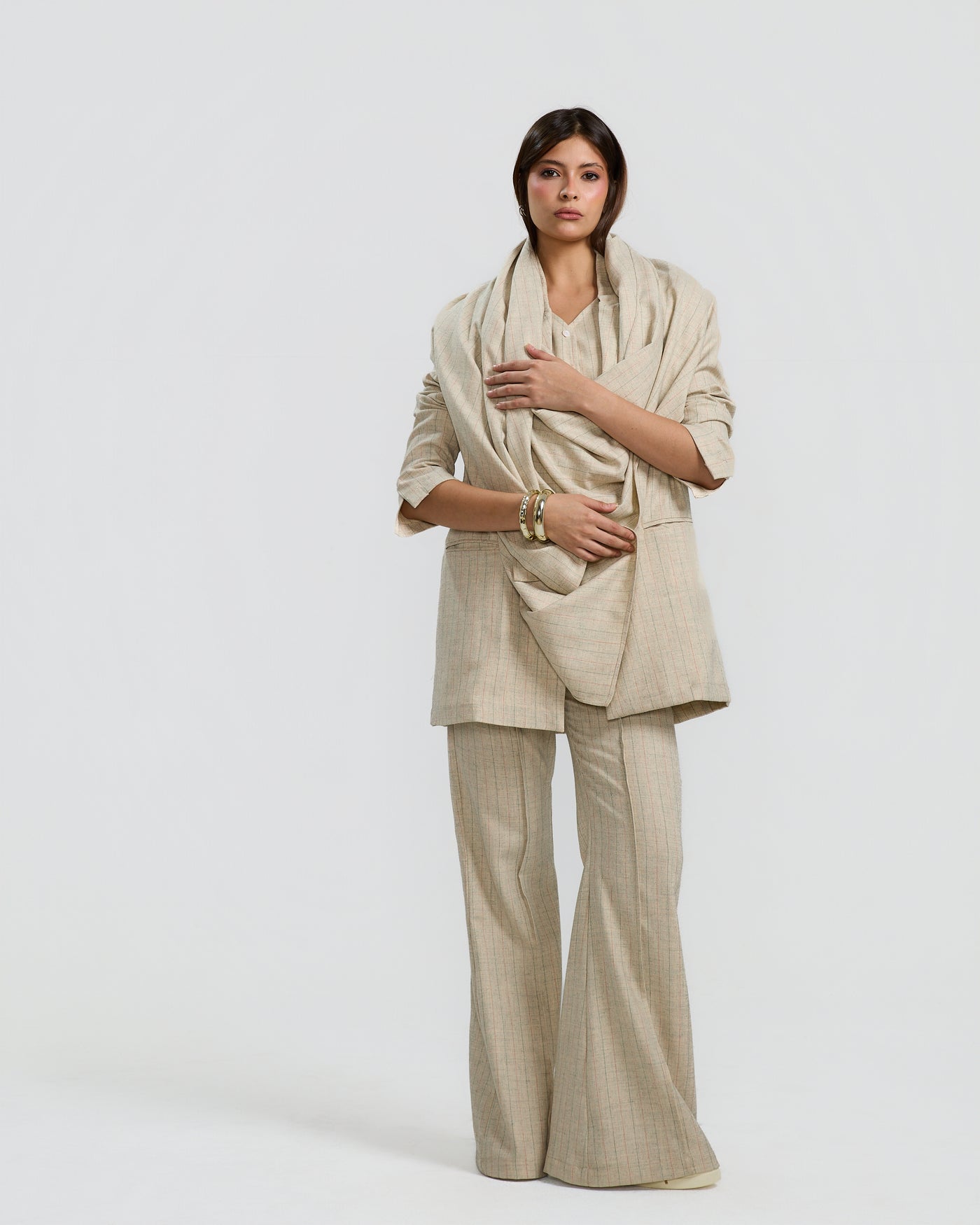 Flared Beige Pants