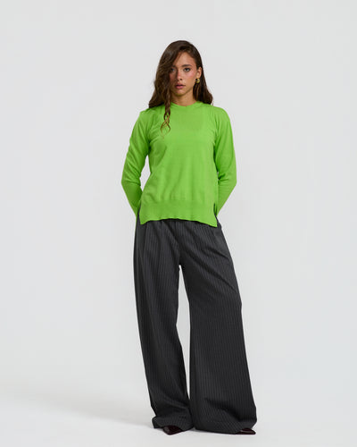 High Low Basic Sweater In Neon