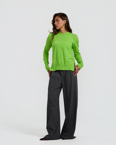 High Low Basic Sweater In Neon