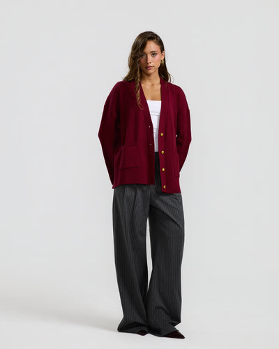 Oversize sweater in burgundy