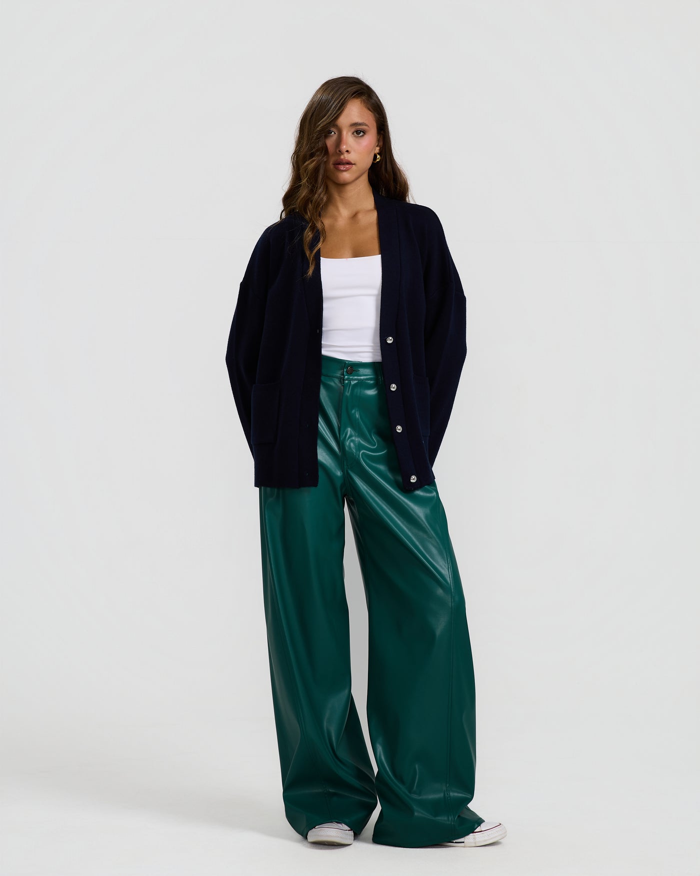 Barrel Green Leather Pants