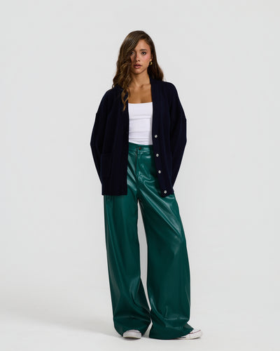 Barrel Green Leather Pants