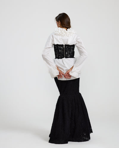 Wool Lace Corset Black