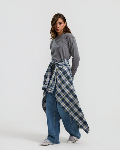 High Low Basic Sweater In Grey