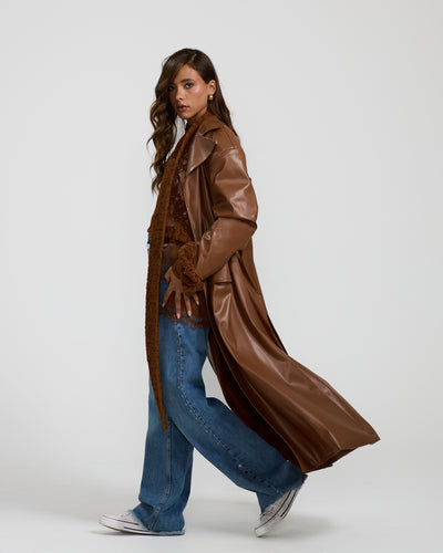 The Leather Camel Coat