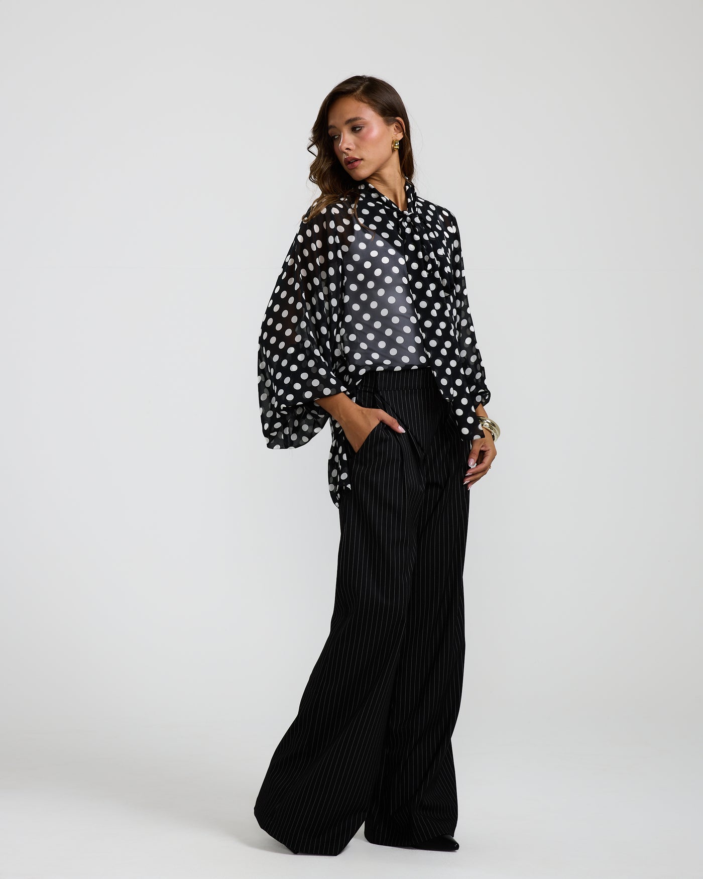 Polka Dots Black Top