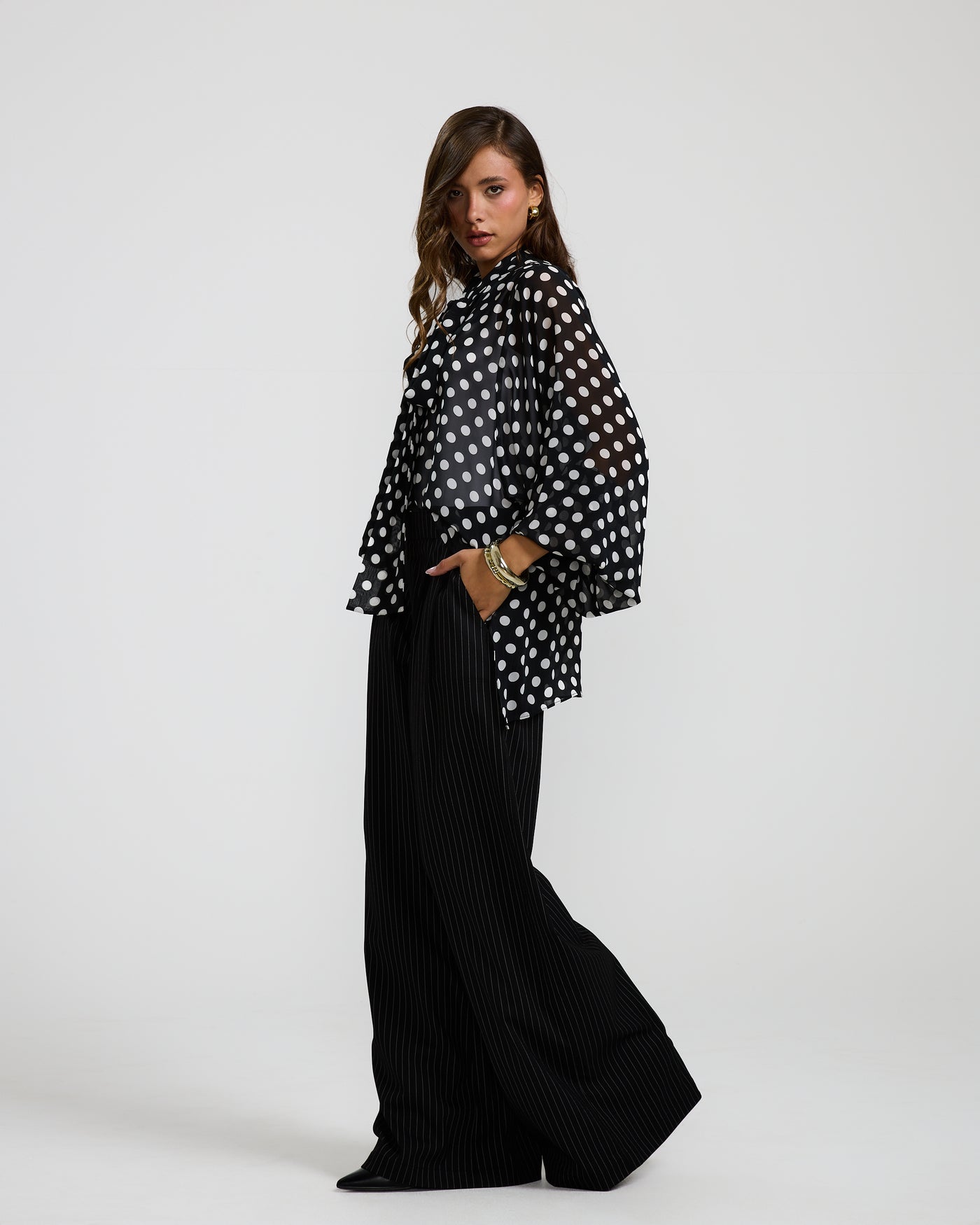 Polka Dots Black Top