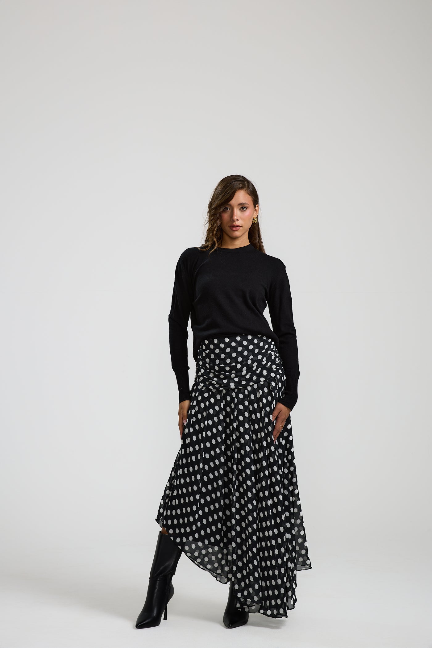 Polka Dots Black Skirt