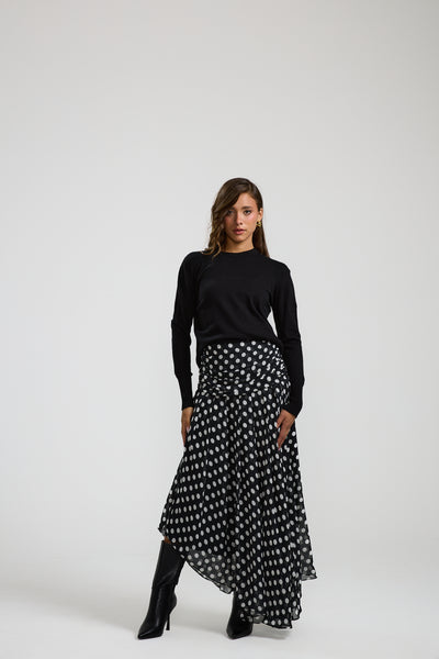 Polka Dots Black Skirt