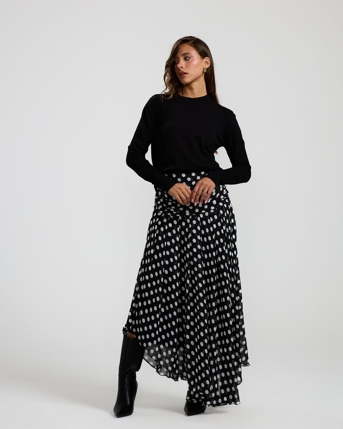 Polka Dots Black Skirt