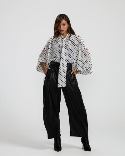 Balloon Black Leather Pants