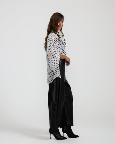 Balloon Black Leather Pants