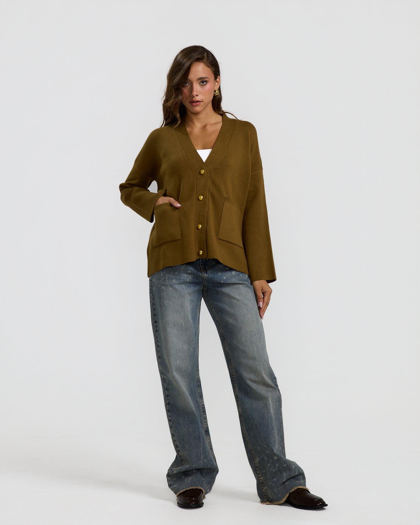 Oversize Sweater In Olive