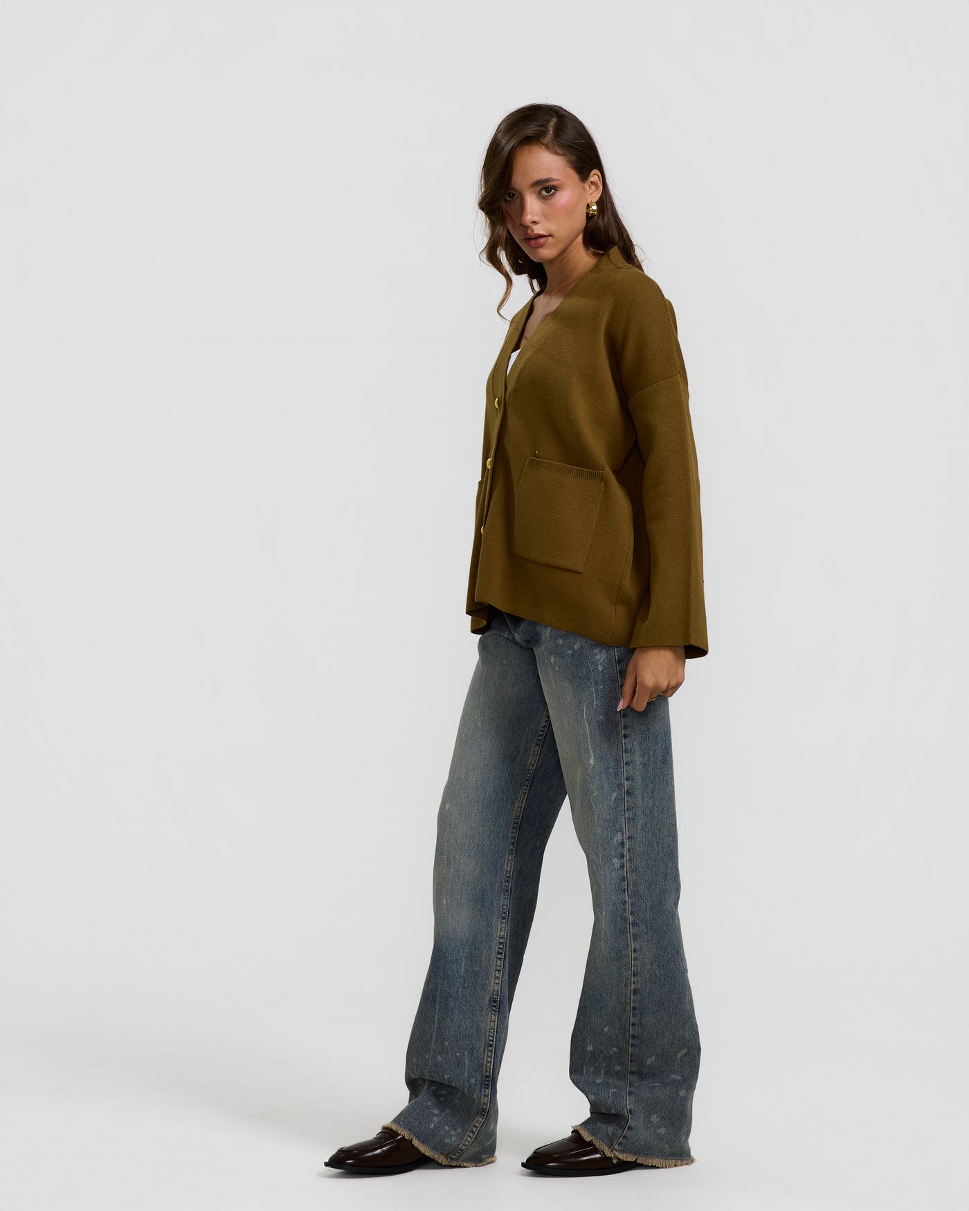 Oversize Sweater In Olive
