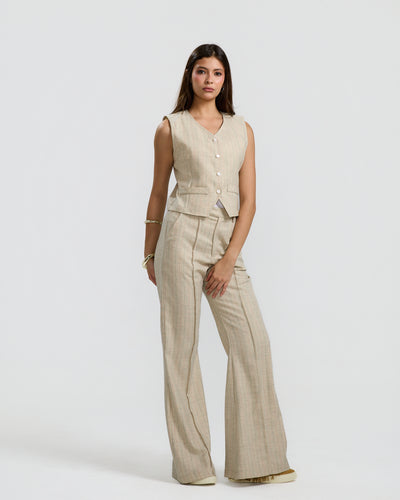 Flared Beige Pants