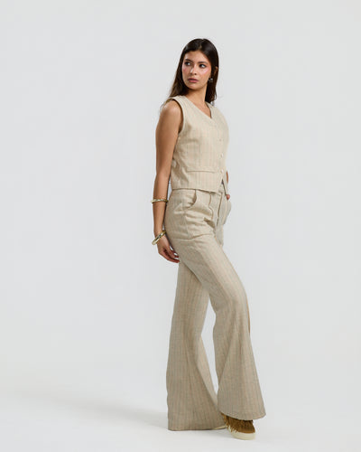 Flared Beige Pants