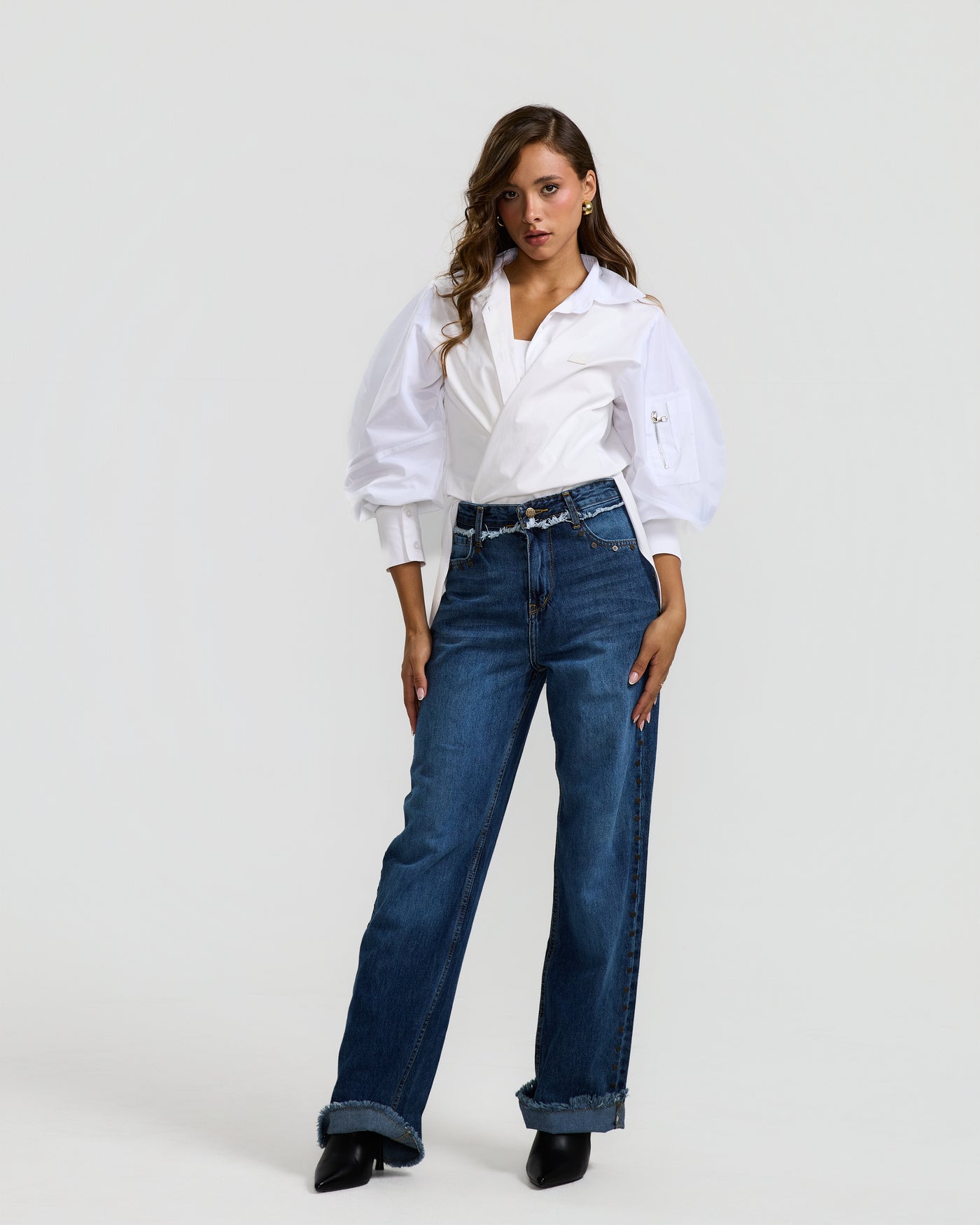 Waterproof Sleeves Shirt In White