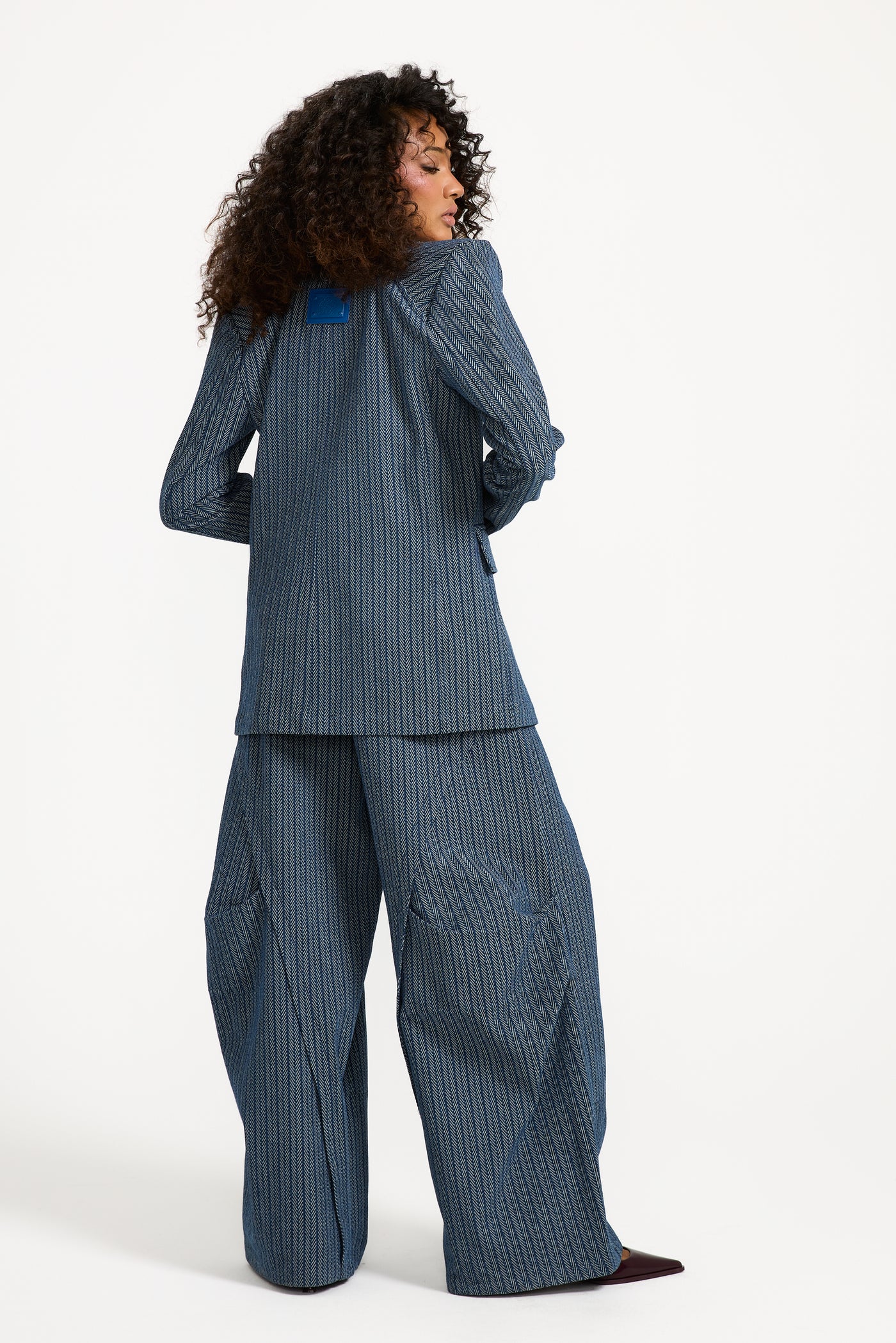 Striped Denim Blazer