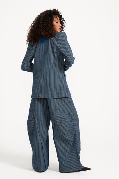 Striped Denim Blazer