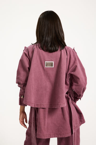 Oversize Short Trench Coat Brick