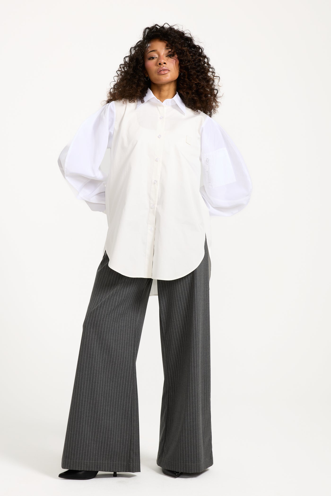 Waterproof Sleeves Shirt In White