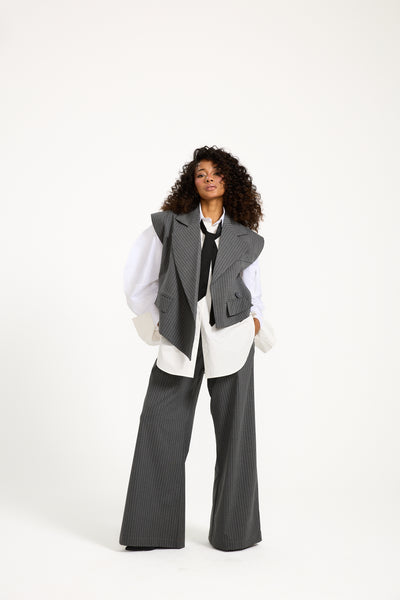 Crossover Striped Waist Coat