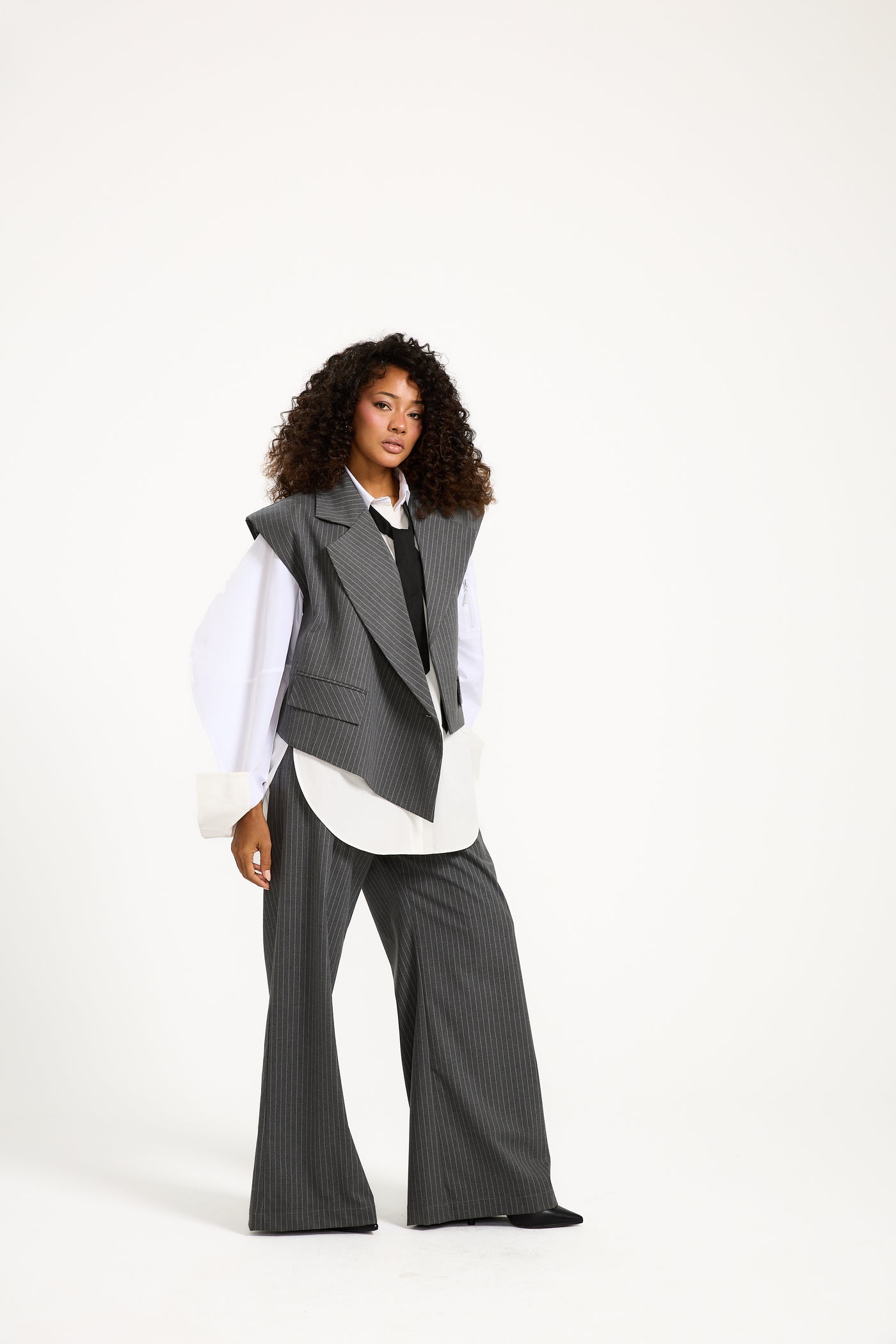 Crossover Striped Waist Coat