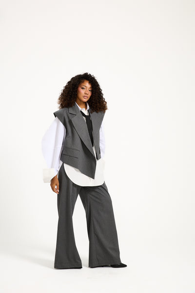 Crossover Striped Waist Coat